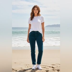 Talbots Teal Straight Leg Corduroys- 12 Petite - NWOT